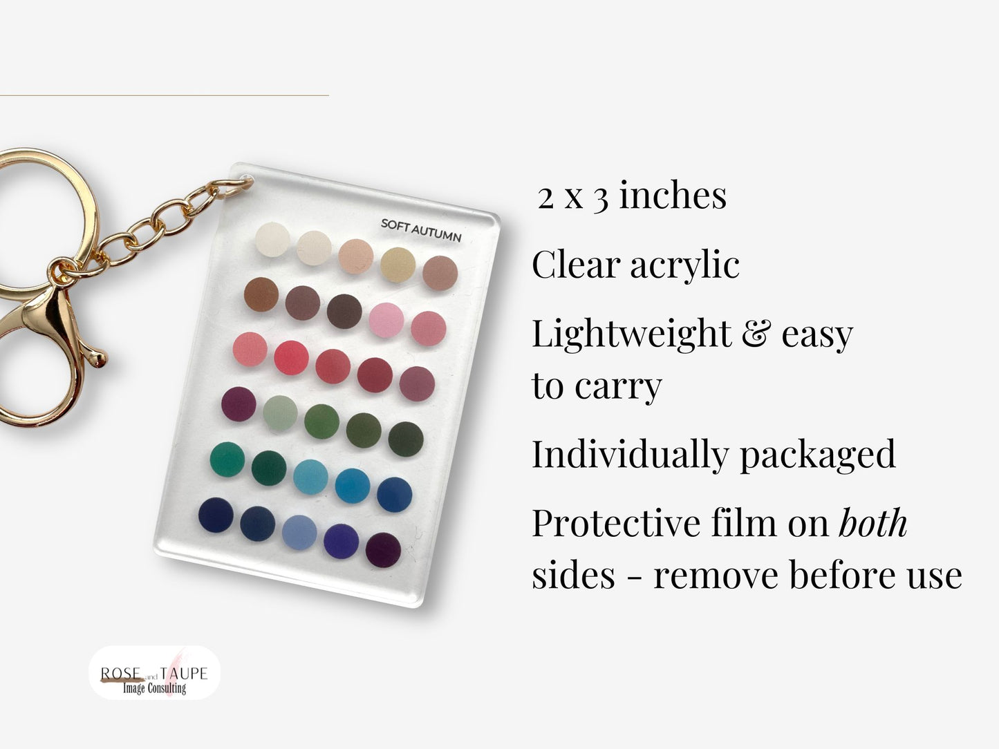 Soft Autumn Color Analysis Keychain