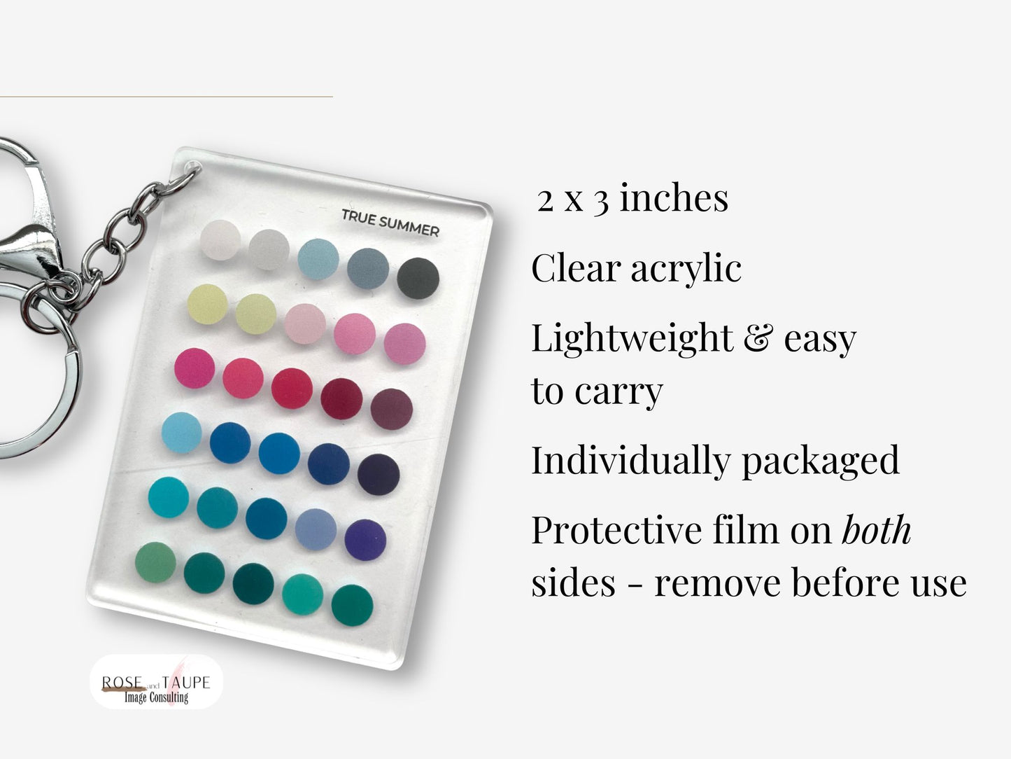 True Summer Color Analysis Keychain