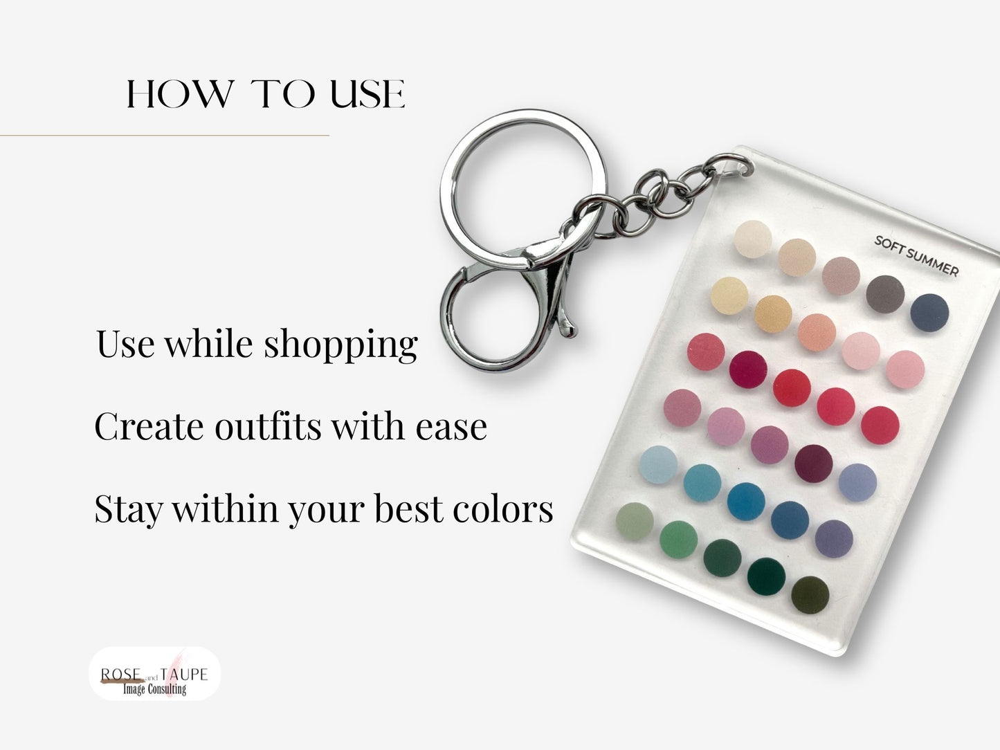 Soft Summer Color Analysis Keychain