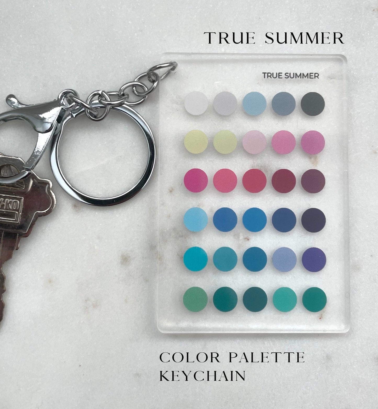True Summer Color Analysis Keychain