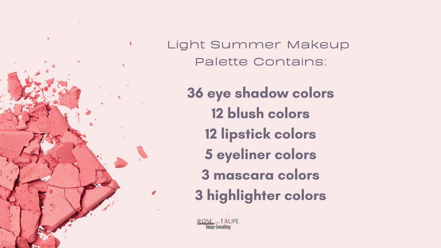 Light Summer Makeup Color Palette