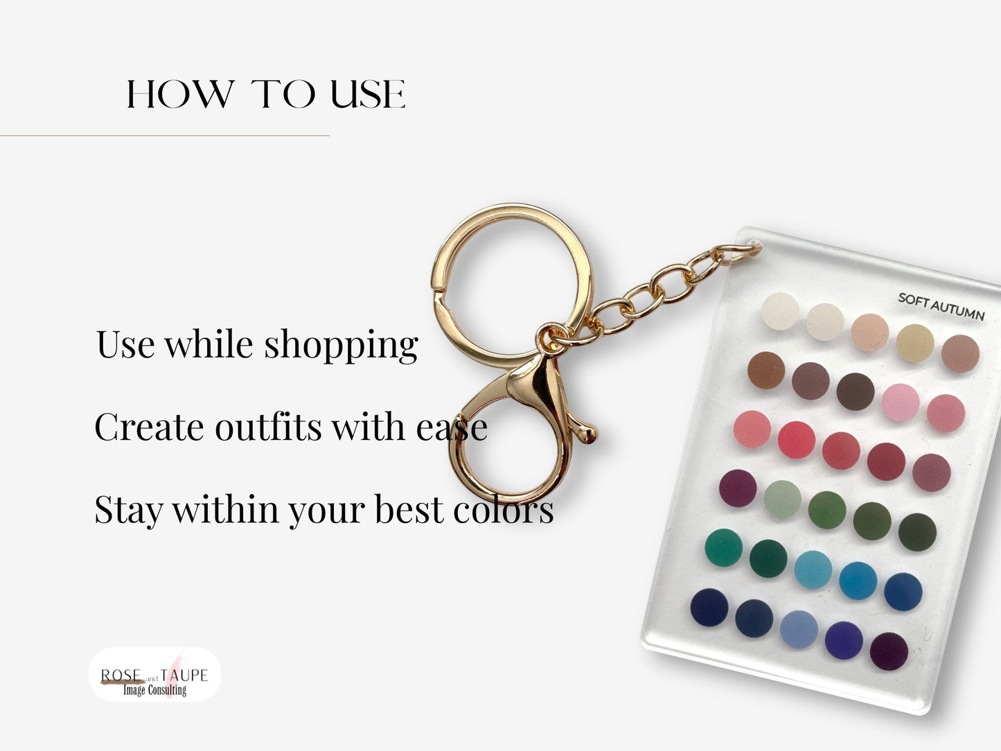 Soft Autumn Color Analysis Keychain