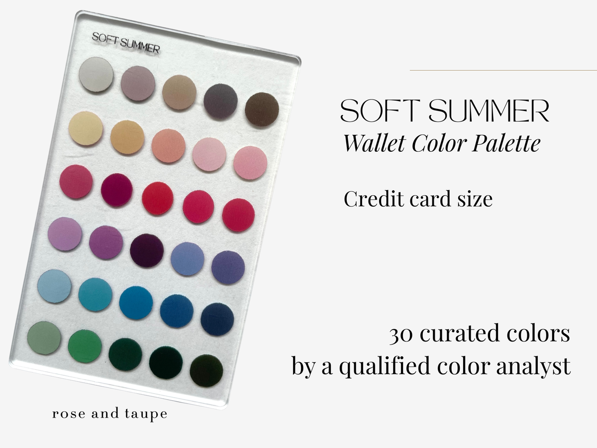 Soft Summer Color Analysis Wallet Card