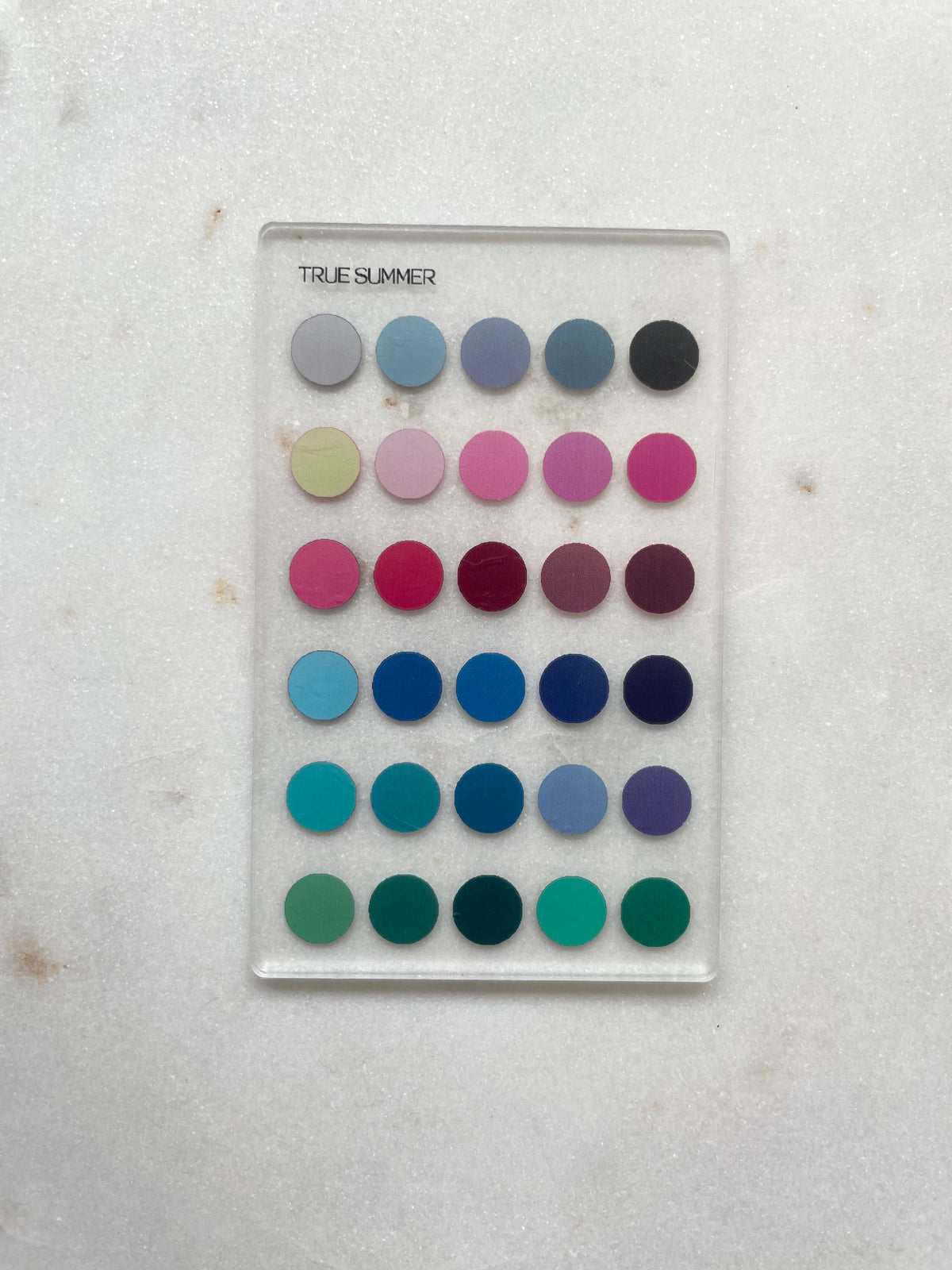 True Summer Color Analysis Wallet Card