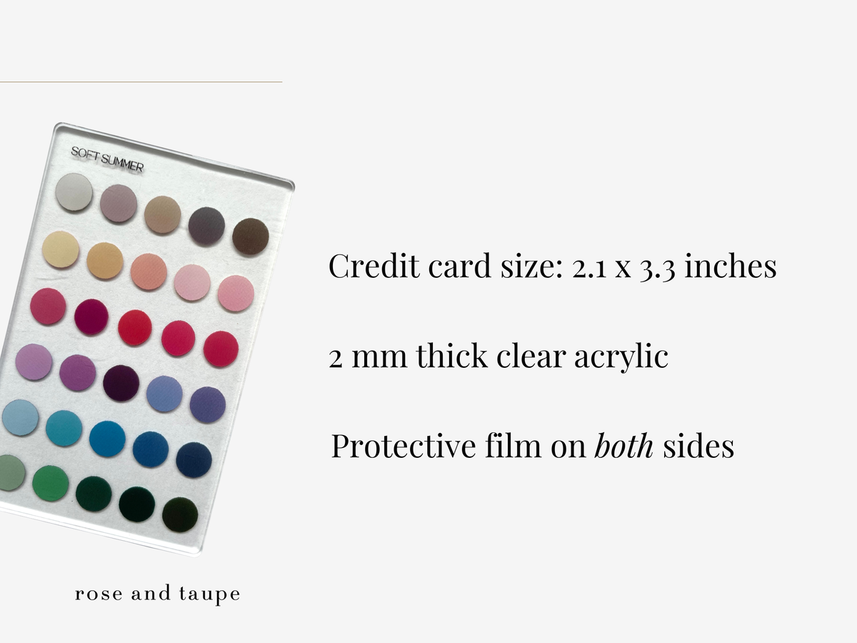 Soft Summer Color Analysis Wallet Card