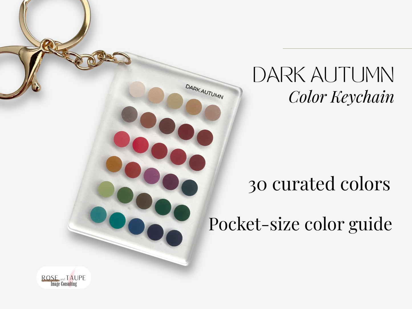 Dark Autumn Color Analysis Keychain