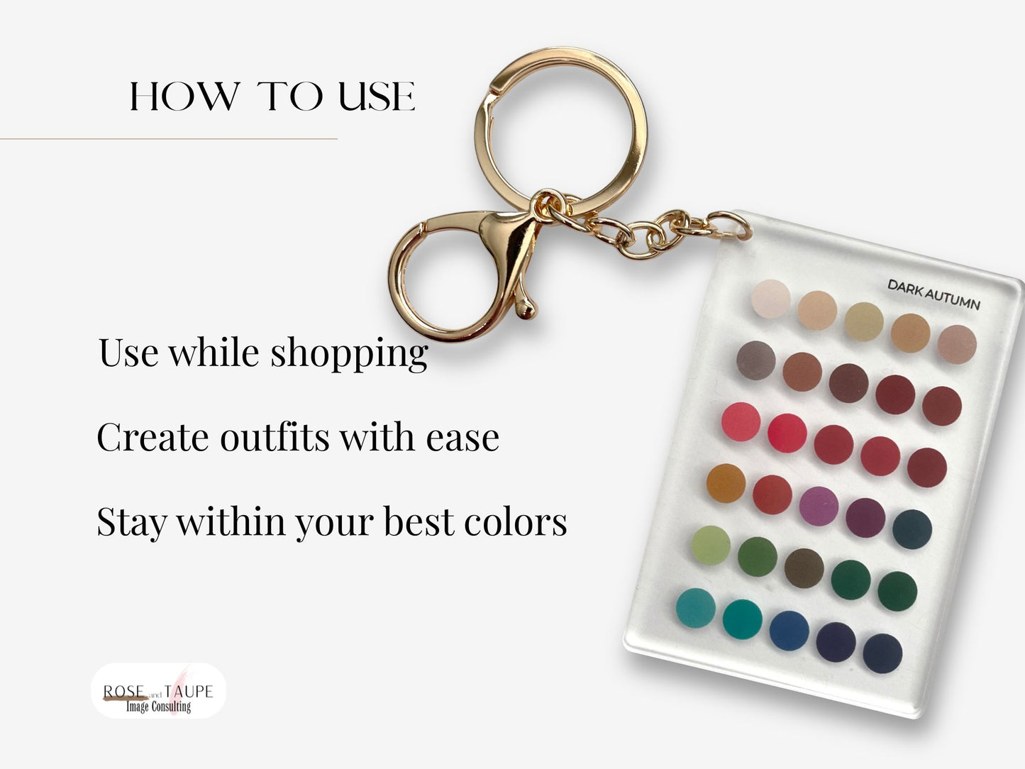 Dark Autumn Color Analysis Keychain