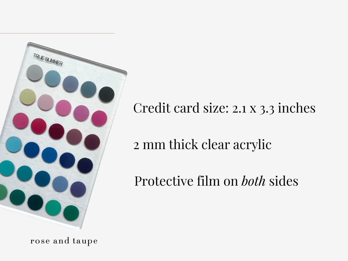 True Summer Color Analysis Wallet Card