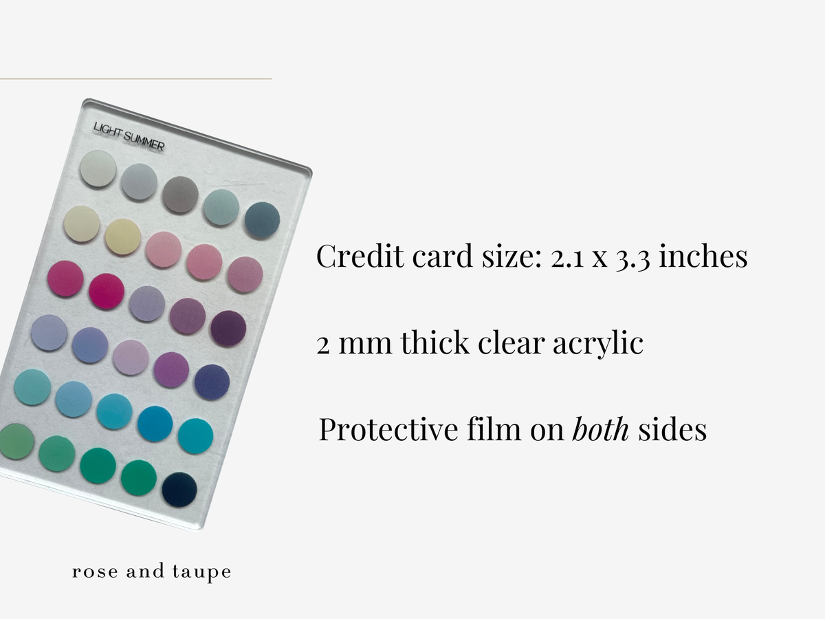 Light Summer Color Analysis Wallet Card