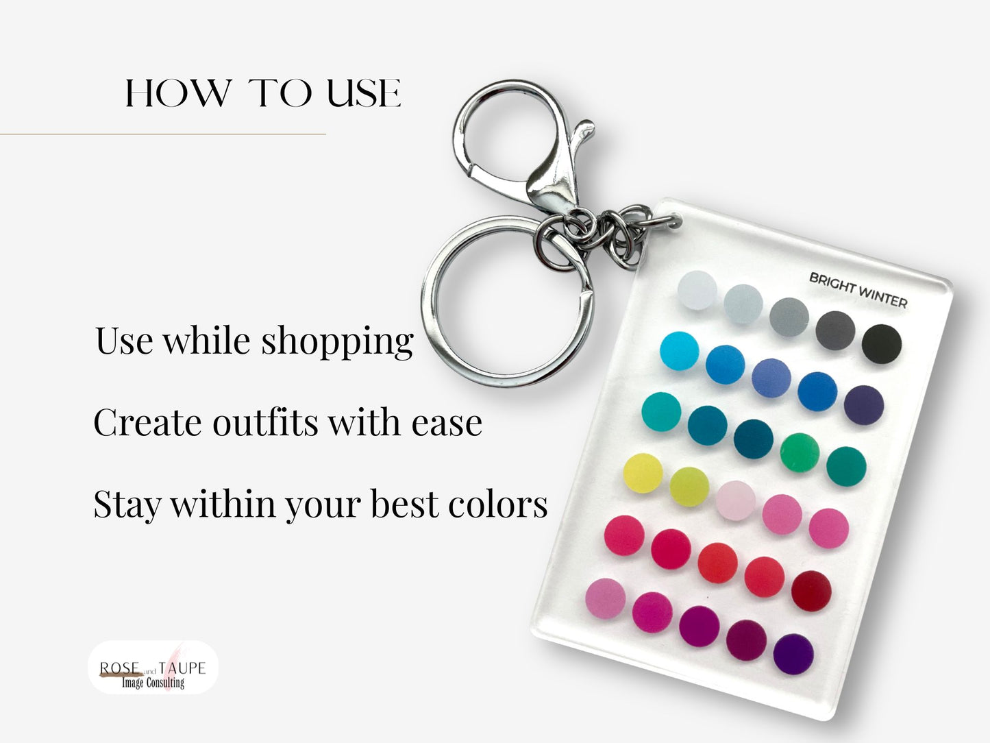 Bright Winter Color Analysis Keychain