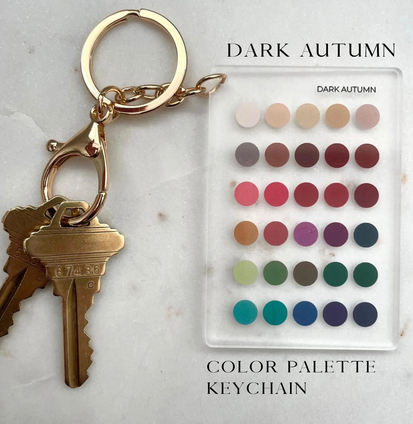 Dark Autumn Color Analysis Keychain