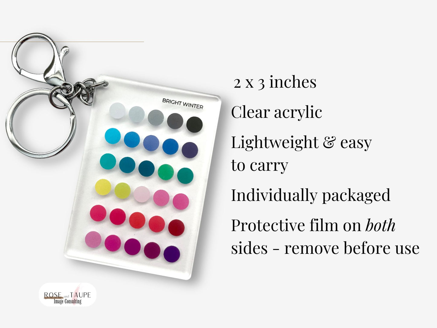Bright Winter Color Analysis Keychain