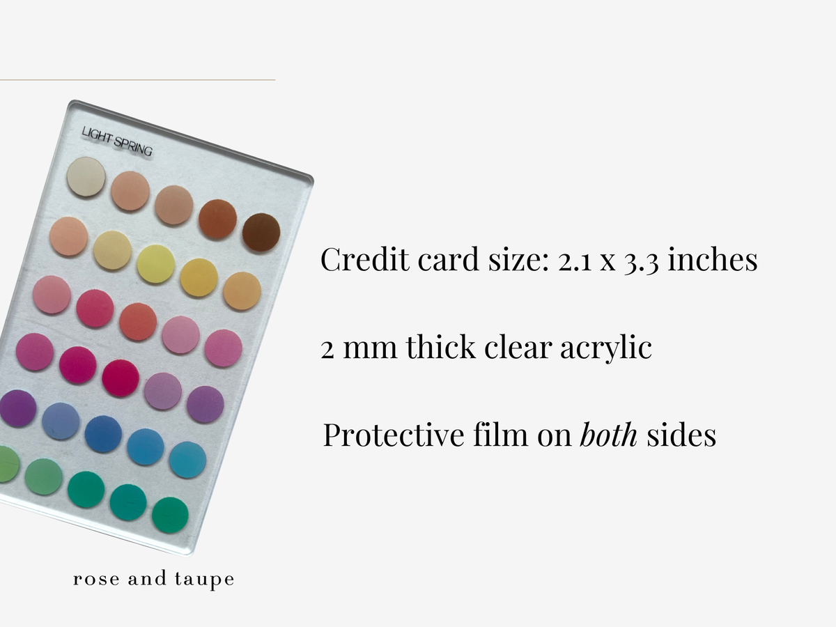 Light Spring Color Analysis Wallet Card
