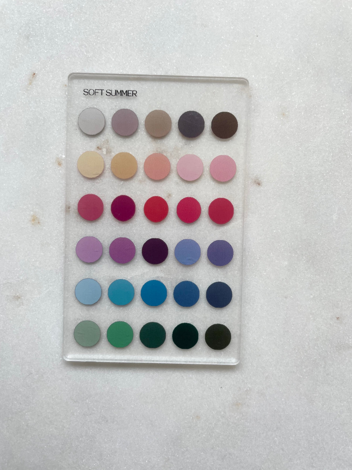 Soft Summer Color Analysis Wallet Card