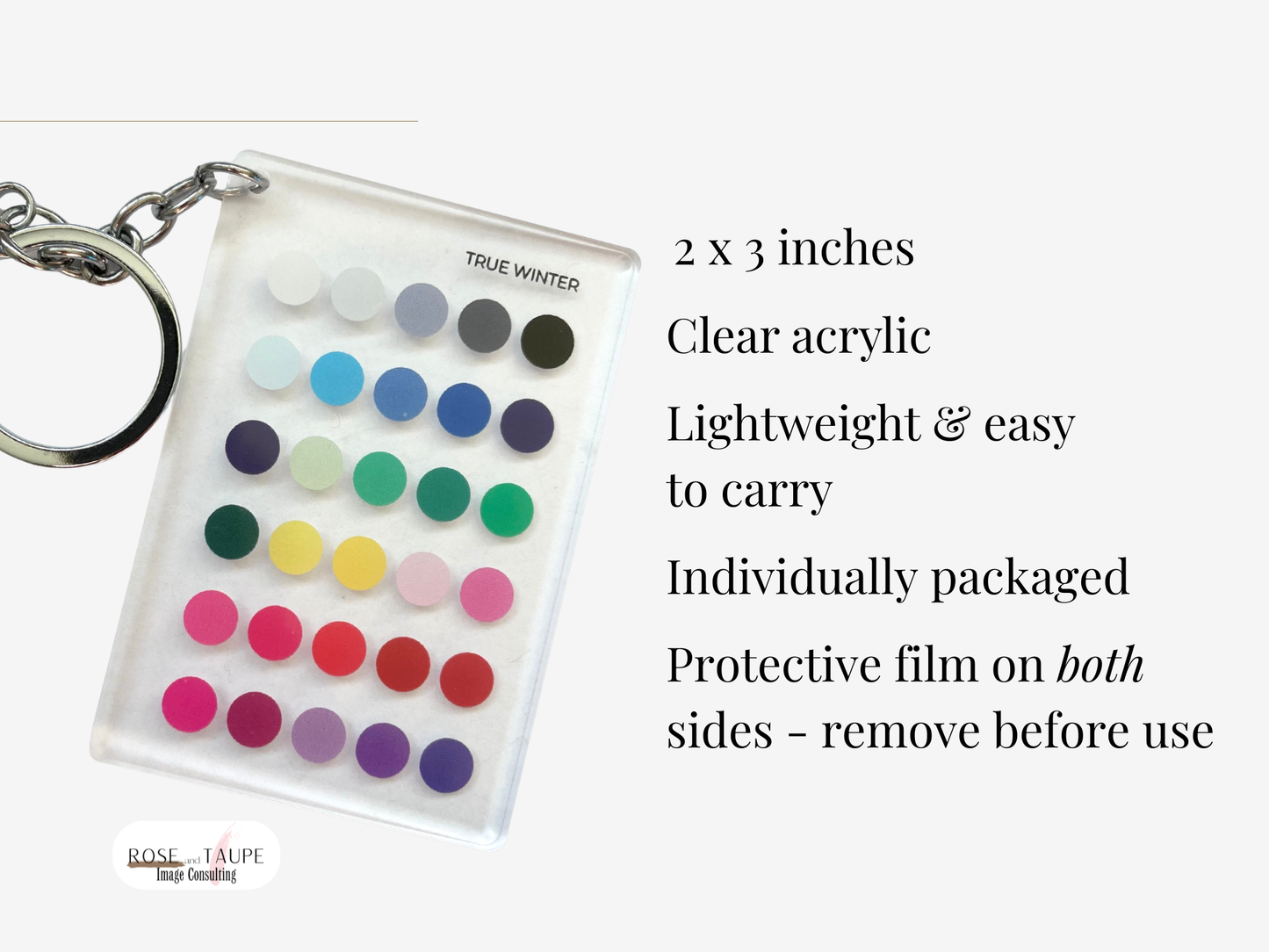 True Winter Color Analysis Keychain